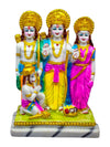 Vivars Home Marble Dust Lord Ram Darbar Statue With Sita And Hanuman Handmade-Multicolor