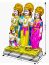 Vivars Home Marble Dust Lord Ram Darbar Statue With Sita And Hanuman Handmade-Multicolor