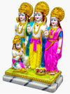 Vivars Home Marble Dust Lord Ram Darbar Statue With Sita And Hanuman Handmade-Multicolor