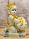 Vivars Home Marble Dust Krishna Ji Bal Gopal Makhanchor White