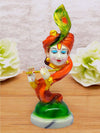 Vivars Home Lord Krishna With Flute Statue Showpiece- Red