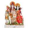 Vivars Home Marble Lord Shiv Family with Parvati and Ganesh -Red