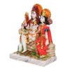 Vivars Home Marble Lord Shiv Family with Parvati and Ganesh -Red