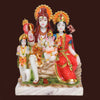 Vivars Home Marble Lord Shiv Family with Parvati and Ganesh -Red