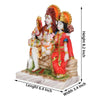 Vivars Home Marble Lord Shiv Family with Parvati and Ganesh -Red