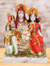 Marble Lord Shiv Family with Parvati and Ganesh Standard Size