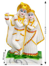 Vivars Home Marble Dust Radha Krishna Statue - White