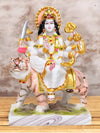 Vivars Home Marble Finish Polystone Goddess Maa Durga Sherawali Mata - White