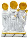 Vivars Home Marble Dust Lord Ram Darbar Statue With Sita And Hanuman Handmade- White