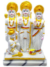 Vivars Home Marble Dust Lord Ram Darbar Statue With Sita And Hanuman Handmade- White
