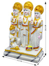 Vivars Home Marble Dust Lord Ram Darbar Statue With Sita And Hanuman Handmade- White