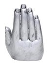 Vivars Home Palm Ganesha Ji Figurine (Antique Silver Color)