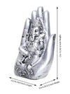 Vivars Home Palm Ganesha Ji Figurine (Antique Silver Color)