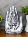 Vivars Home Palm Ganesha Ji Figurine (Antique Silver Color)