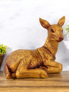 Vivars Home Polyresin Deer Statue (Golden Color)