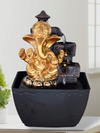 Golden Lord Ganesha Water Fountain with LED Lights