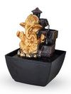 Golden Lord Ganesha Water Fountain with LED Lights