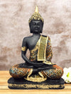 Vivars Home Sitting Buddha Idol Statue Gold Orange