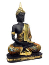 Vivars Home Sitting Buddha Idol Statue Gold Orange