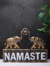 Vivars Home Metallic Hand Crafted Antique Decorative Namaste Elephant Pair