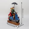 Vivars Home Romantic Love Couple on Blue Scooter Statue