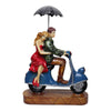 Vivars Home Romantic Love Couple on Blue Scooter Statue